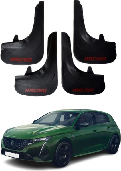 Peugeot 308 Uyumlu Racing Yazılı 4'lü Tozluk Çamurluk Paçalık Modifiye