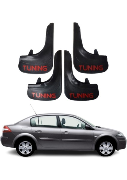 Renault Megane 2 Sd 2004-2010 Uyumlu Tuning Yazılı 4'lü Tozluk Çamurluk Paçalık Modifiye