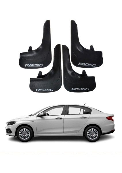 Fiat Egea Sd Tüm Kasalara Uyumlu Racing Yazılı 4'lü Tozluk Çamurluk Paçalık Modifiye