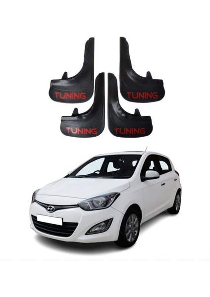 Hyundai I20 2011-2014 Uyumlu Tuning Yazılı 4'lü Tozluk Çamurluk Paçalık Modifiye