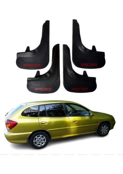Kia Rio Stw 2003-2005 Uyumlu Racing Yazılı 4'lü Tozluk Çamurluk Paçalık Modifiye