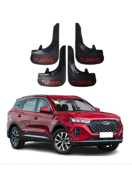 Chery Tiggo Uyumlu Tuning Yazılı 4'lü Tozluk Çamurluk Paçalık Modifiye
