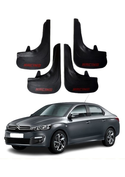 Citroen C Elysee Uyumlu Racing Yazılı 4'lü Tozluk Çamurluk Paçalık Modifiye