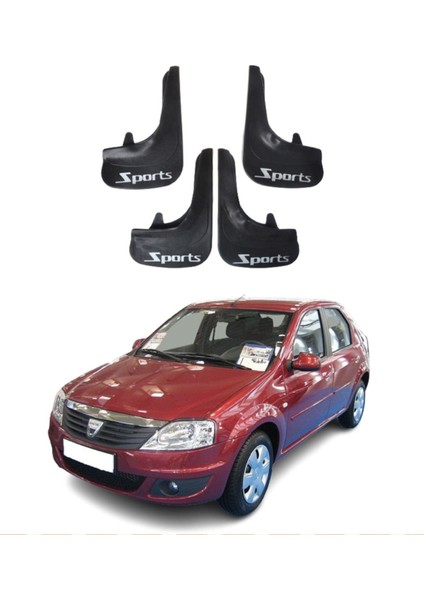 Dacia Logan 2004-2012 4'lü Uyumlu Sports Yazılı Tozluk Çamurluk Paçalık Modifiye