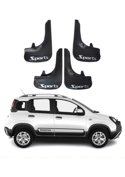 Fiat Panda Uyumlu Sports Yazılı 4'lü Tozluk Çamurluk Paçalık Modifiye