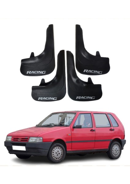 Fiat Uno Uyumlu Racing Yazılı 4'lü Tozluk Çamurluk Paçalık Modifiye