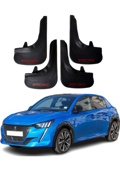 Peugeot 208 Tüm Kasalara Uyumlu Racing Yazılı 4'lü Tozluk Çamurluk Paçalık Modifiye
