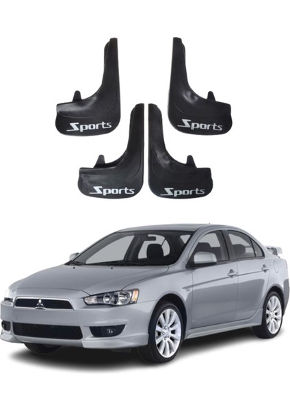 Mitsubishi Lancer Uyumlu Sports Yazılı 4'lü Tozluk Çamurluk Paçalık Modifiye