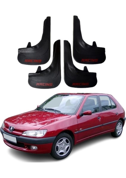 Peugeot 306 Hb Tüm Kasalara Uyumlu Racing Yazılı 4'lü Tozluk Çamurluk Paçalık Modifiye