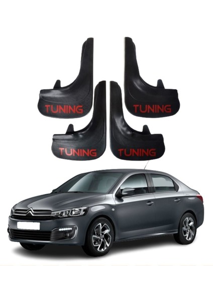 Citroen C Elysee Uyumlu Tuning Yazılı 4'lü Tozluk Çamurluk Paçalık Modifiye