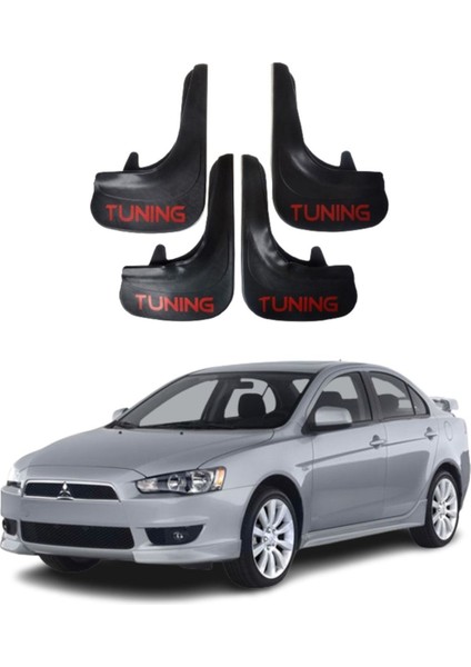 Mitsubishi Lancer Uyumlu Tuning Yazılı 4'lü Tozluk Çamurluk Paçalık Modifiye