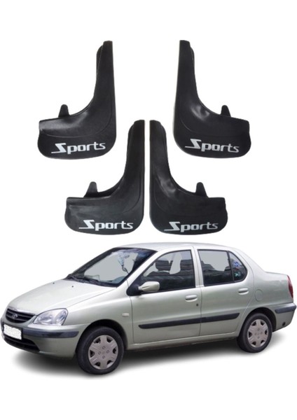 Tata Indigo Uyumlu Sports Yazılı 4'lü Tozluk Çamurluk Paçalık Modifiye