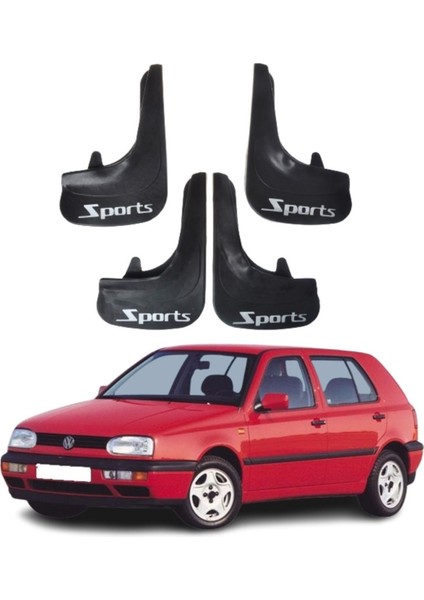 Volkswagen Golf 3 Tüm Kasalara Uyumlu Sports Yazılı 4'lü Tozluk Çamurluk Paçalık Modifiye
