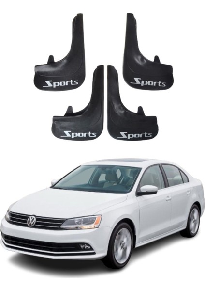 Volkswagen Jetta Uyumlu Sports Yazılı 4'lü Tozluk Çamurluk Paçalık Modifiye