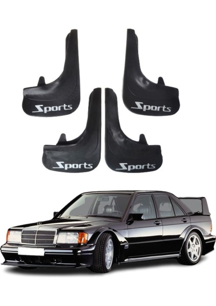 Mercedes 190 E Uyumlu Sports Yazılı 4'lü Tozluk Çamurluk Paçalık Modifiye