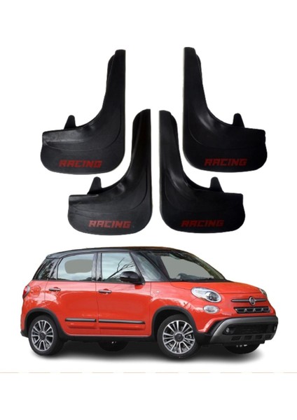 Fiat 500L Uyumlu Racing Yazılı 4'lü Tozluk Çamurluk Paçalık Modifiye