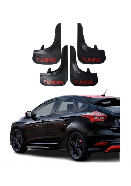 Ford Focus 4 Hb 2015-2018 Uyumlu Tuning Yazılı 4'lü Tozluk Çamurluk Paçalık Modifiye