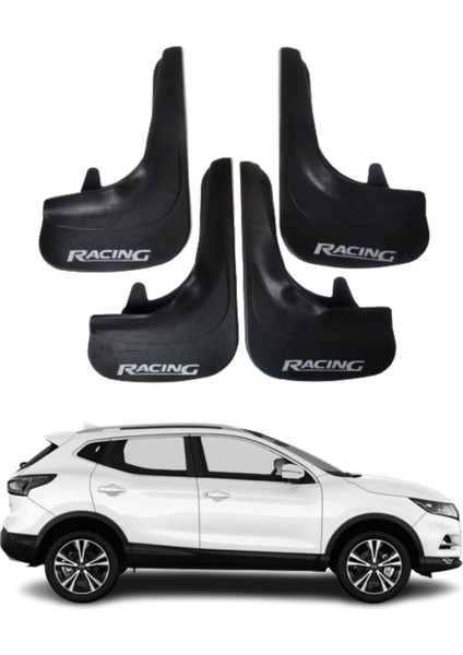 Nissan Qashaqai Uyumlu Racing Yazılı 4'lü Tozluk Çamurluk Paçalık Modifiye