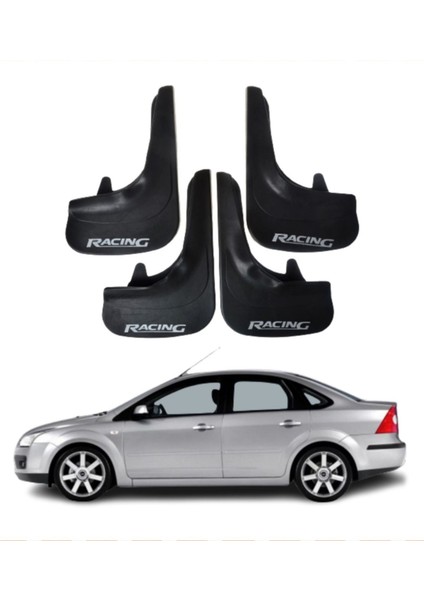 Ford Focus 2 Uyumlu Racing Yazılı 4'lü Tozluk Çamurluk Paçalık Modifiye