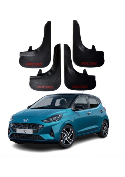 Hyundai I10 Uyumlu Racing Yazılı 4'lü Tozluk Çamurluk Paçalık Modifiye