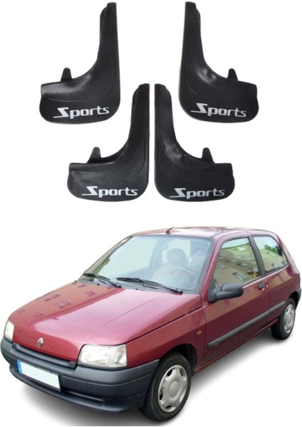 Renault Clio 1 Uyumlu Sports Yazılı 4'lü Tozluk Çamurluk Paçalık Modifiye