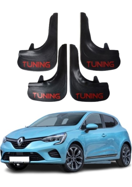 Renault Clio 5 Uyumlu Tuning Yazılı 4'lü Tozluk Çamurluk Paçalık Modifiye