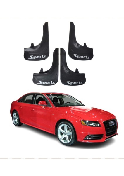 Audi A4 Uyumlu 4'lü Sports Yazılı Tozluk Çamurluk Paçalık Modifiye