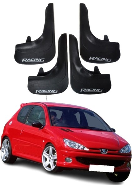 Peugeot 206 Hb Peugeot 106 Uyumlu Racing Yazılı 4'lü Tozluk Çamurluk Paçalık Modifiye