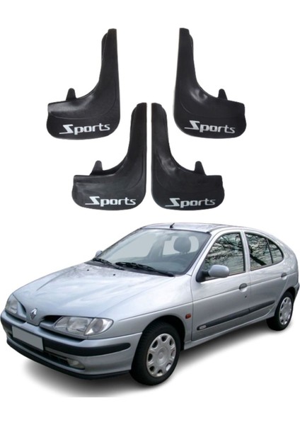 Renault Megane 1 Uyumlu Sports Yazılı 4'lü Tozluk Çamurluk Paçalık Modifiye
