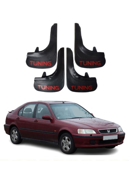 Honda Civic Euro Hb 1996-2001 Uyumlu Tuning Yazılı 4'lü Tozluk Çamurluk Paçalık Modifiye
