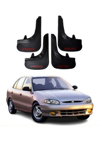 Hyundai Excel Tüm Kasalara Uyumlu Racing Yazılı 4'lü Tozluk Çamurluk Paçalık Modifiye