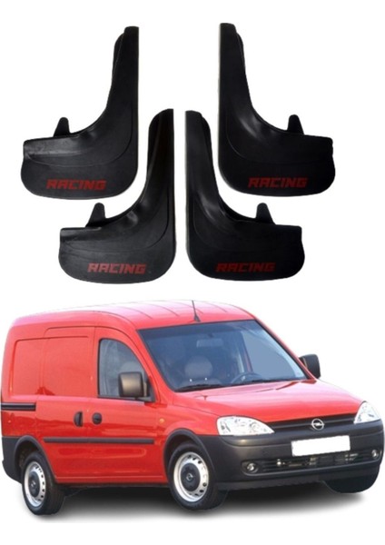 Opel Combo 2001-2012 Uyumlu Racing Yazılı 4'lü Tozluk Çamurluk Paçalık Modifiye