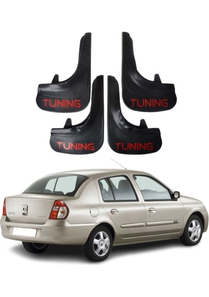 Renault Clio 2 Uyumlu Tuning Yazılı 4'lü Tozluk Çamurluk Paçalık Modifiye