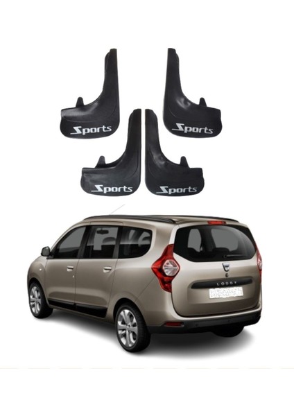 Dacia Lodgy Tüm Kasalara Uyumlu Sports Yazılı 4'lü Tozluk Çamurluk Paçalık Modifiye
