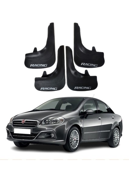 Fiat Linea Tüm Kasalara Uyumlu Racing Yazılı 4'lü Tozluk Çamurluk Paçalık Modifiye