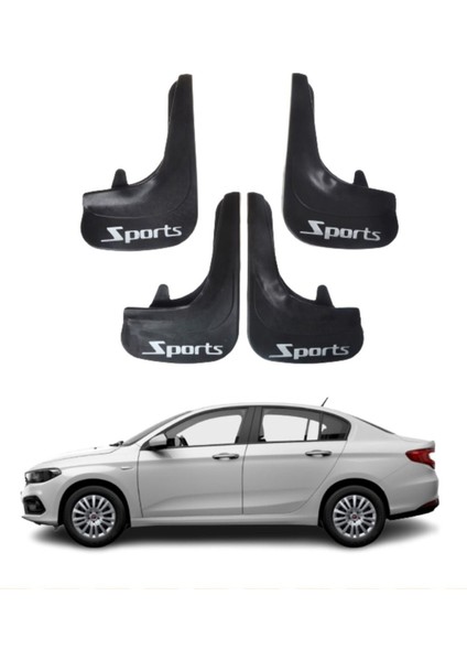 Fiat Egea Sd Tüm Kasalara Uyumlu Sports Yazılı 4'lü Tozluk Çamurluk Paçalık Modifiye