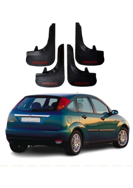 Ford Focus 1 Hb 1998-2004 Uyumlu Racing Yazılı 4'lü Tozluk Çamurluk Paçalık Modifiye