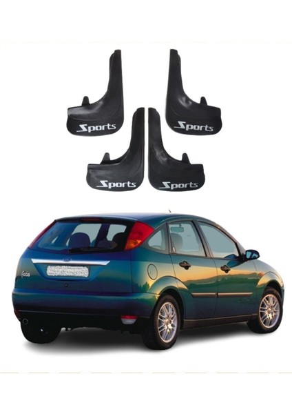 Ford Focus 1 Hb 1998-2004 Uyumlu Sports Yazılı 4'lü Tozluk Çamurluk Paçalık Modifiye