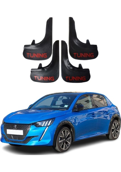 Peugeot 208 Tüm Kasalara Uyumlu Tuning Yazılı 4'lü Tozluk Çamurluk Paçalık Modifiye