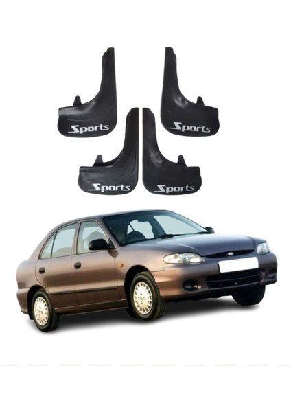 Hyundai Accent Yumurta Kasa Uyumlu Sports Yazılı 4'lü Tozluk Çamurluk Paçalık Modifiye