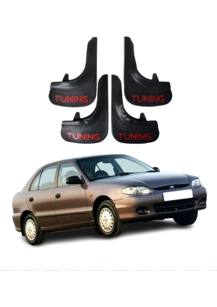 Hyundai Accent Yumurta Kasa Uyumlu Tuning Yazılı 4'lü Tozluk Çamurluk Paçalık Modifiye
