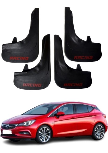 Opel Asrta K Hb 2015-2020 Uyumlu Racing Yazılı 4'lü Tozluk Çamurluk Paçalık Modifiye