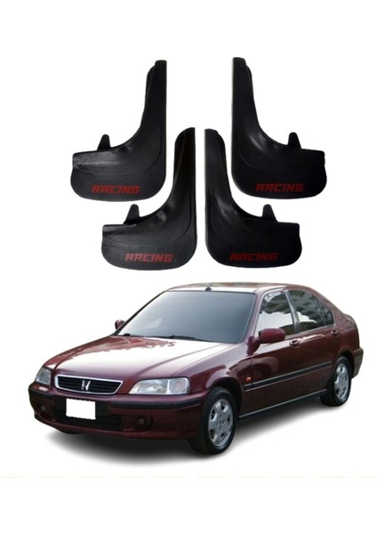 Honda Civic Euro Sd 1996-2001 Uyumlu Racing Yazılı 4'lü Tozluk Çamurluk Paçalık Modifiye
