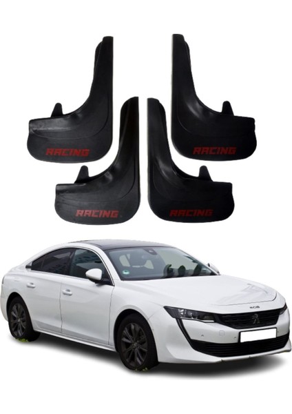 Peugeot 508 Uyumlu Racing Yazılı 4'lü Tozluk Çamurluk Paçalık Modifiye