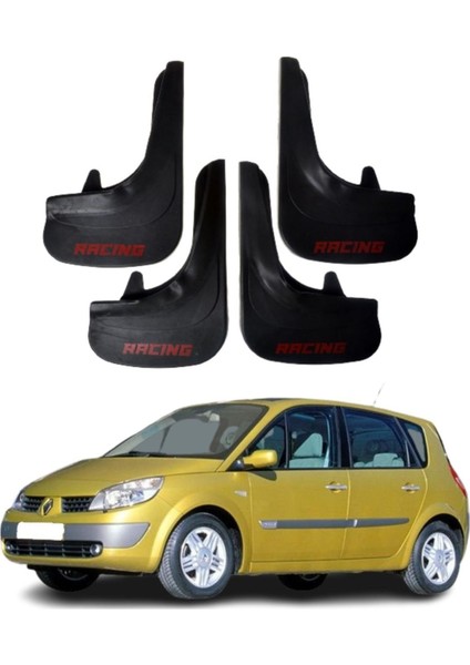 Renault Scenic Tüm Kasalara Uyumlu Racing Yazılı 4'lü Tozluk Çamurluk Paçalık Modifiye