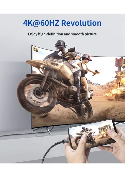USB C Type-C To HDMI Görüntü Aktarım Kablosu 4K@60Hz USB 3.1 Type-C HDMI 2.0 Kablosu modelleri