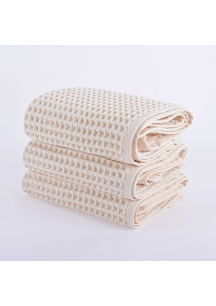 Lüks Waffle El Havlusu Seti 3 Adet, 40X80CM 100% Pamuk Yüksek Kaliteli Çabuk Kuruyan Waffle Havl
