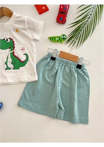 Dinazor Desenli Turkuaz Erkek Alt-Üst Takım %100 Pamuk fiyatları