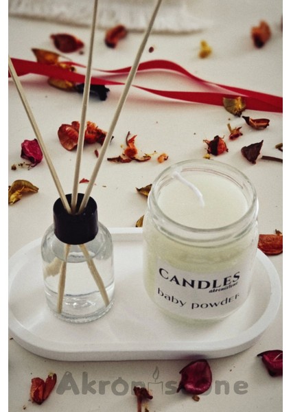 Bebek Pudrası Kokulu Oda Kokusu ve Kavanoz Mum, Beyaz, Şık ve Ferahlatıcı Atmosfer fiyatları