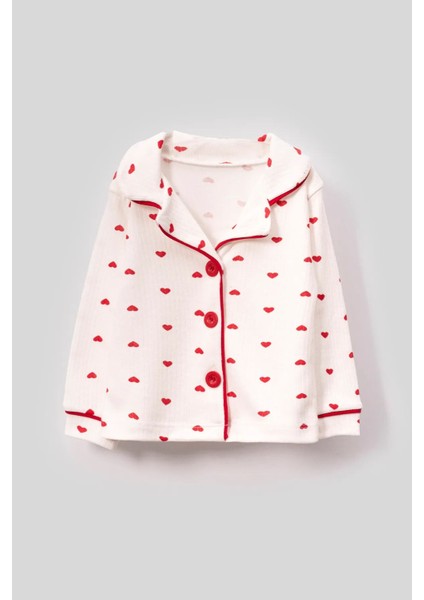 Kız Çocuk Pamuklu Düğmeli Uzun Kollu Pijama Takımı - 1507 -1508 fiyatları